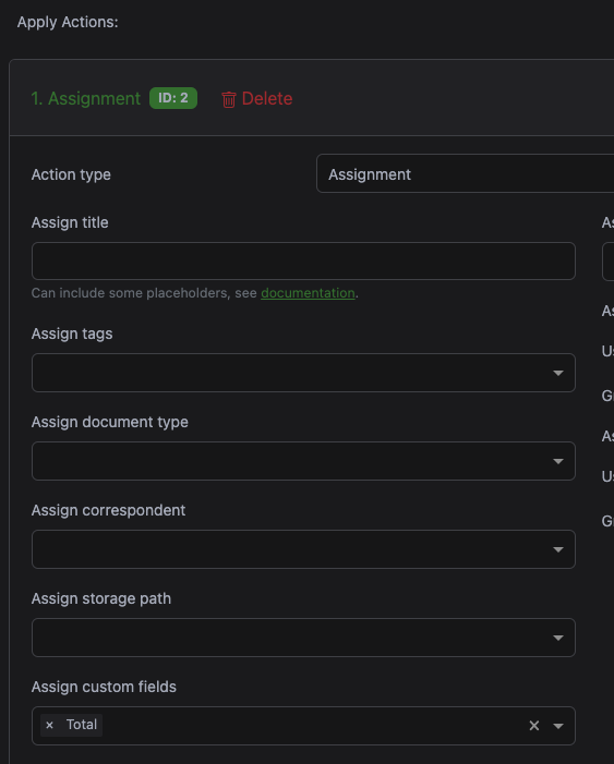 assign custom