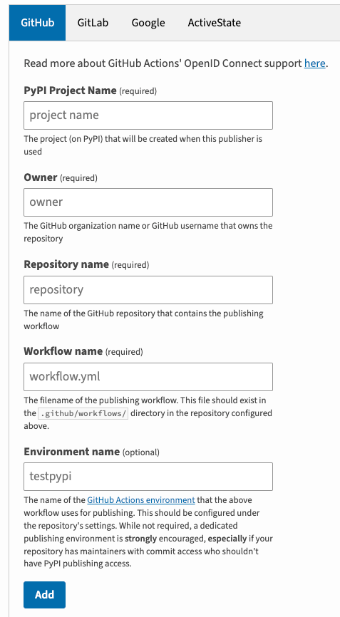 Create a new publisher